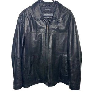 Perry Ellis Portfolio Lamb Skin Leather Jacket- Size: Large